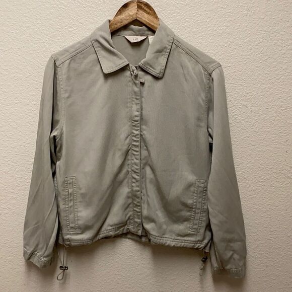 J. Jill Tencel Zip Front Jacket Petite Small - Picture 1 of 4